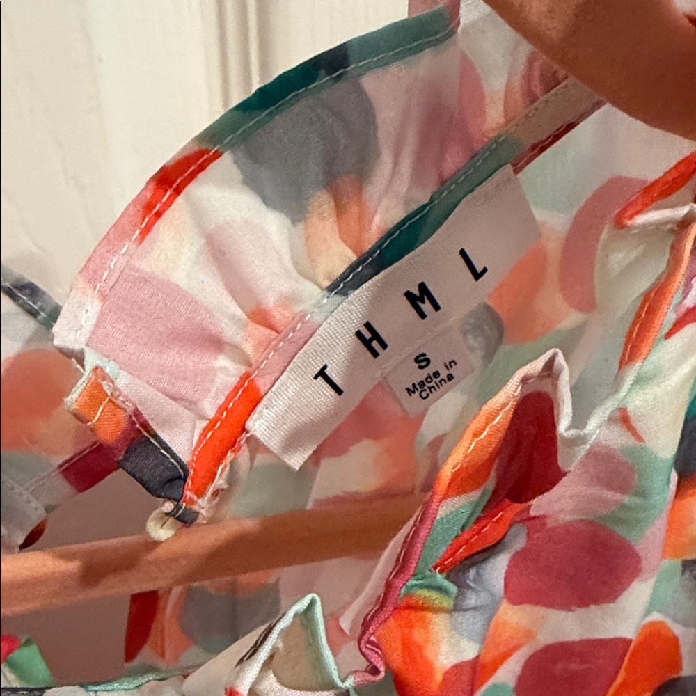 THML Multi-Color Polka Dot Ruffle Top - Picture 2 of 3